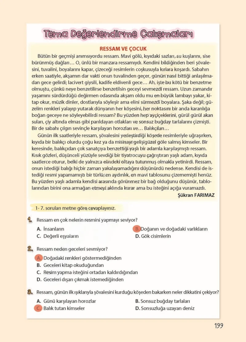 4. Sınıf Türkçe Ders Kitabı Cevapları Koza Yayınları Sayfa 199 Çözüm Görseli