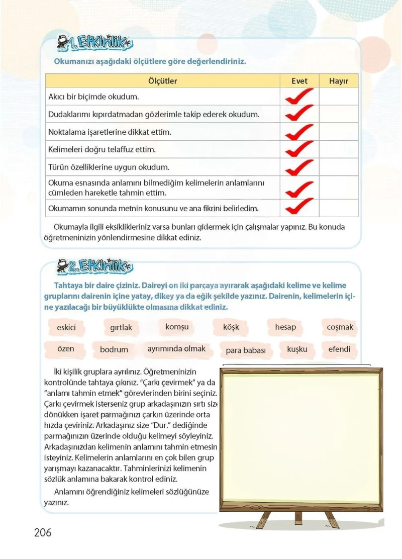 4. Sınıf Türkçe Ders Kitabı Cevapları Koza Yayınları Sayfa 206 Çözüm Görseli