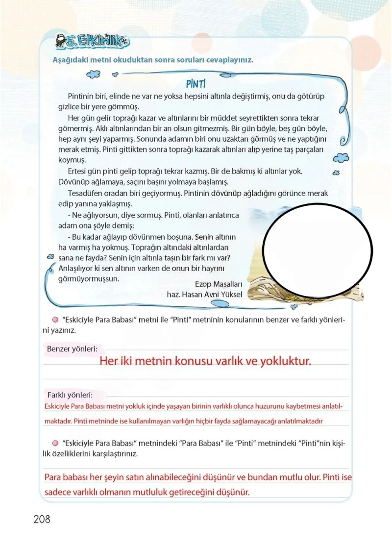 4. Sınıf Türkçe Ders Kitabı Cevapları Koza Yayınları Sayfa 208 Çözüm Görseli