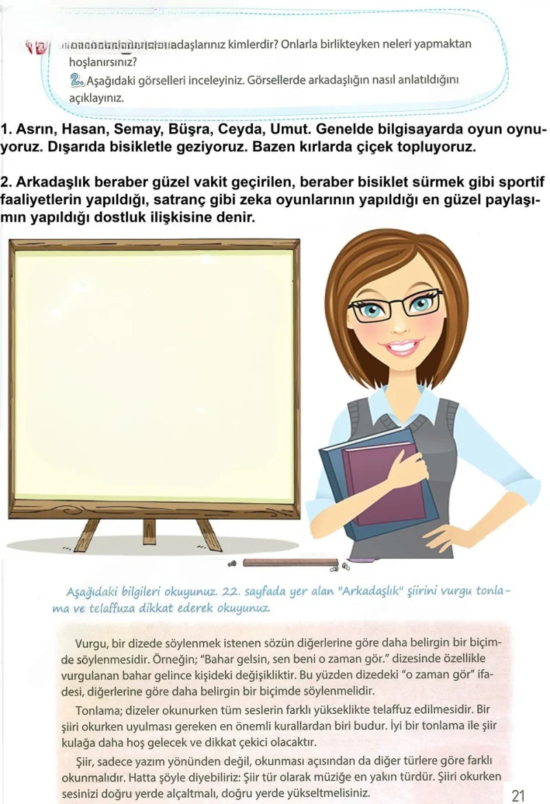 4. Sınıf Türkçe Ders Kitabı Cevapları Koza Yayınları Sayfa 21 Çözüm Görseli