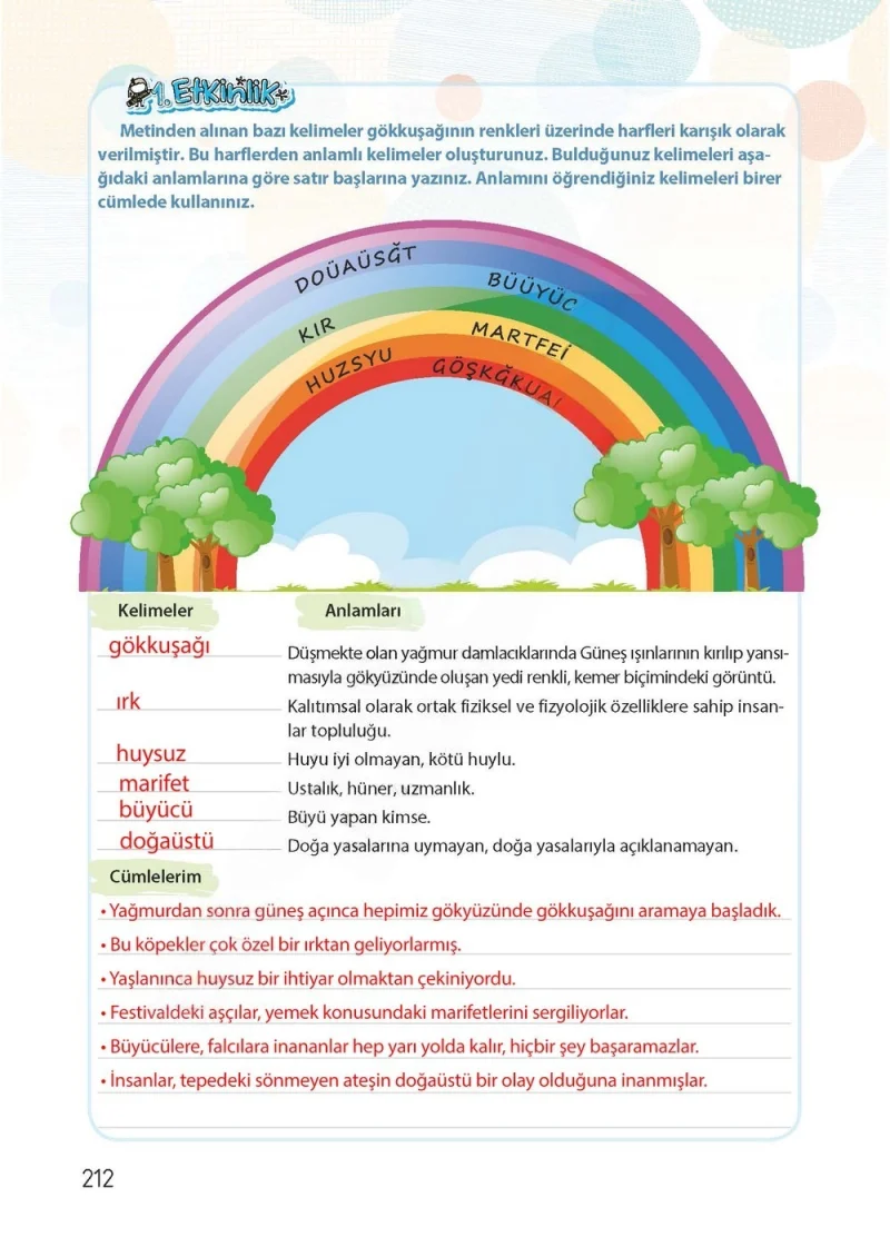 4. Sınıf Türkçe Ders Kitabı Cevapları Koza Yayınları Sayfa 212 Çözüm Görseli