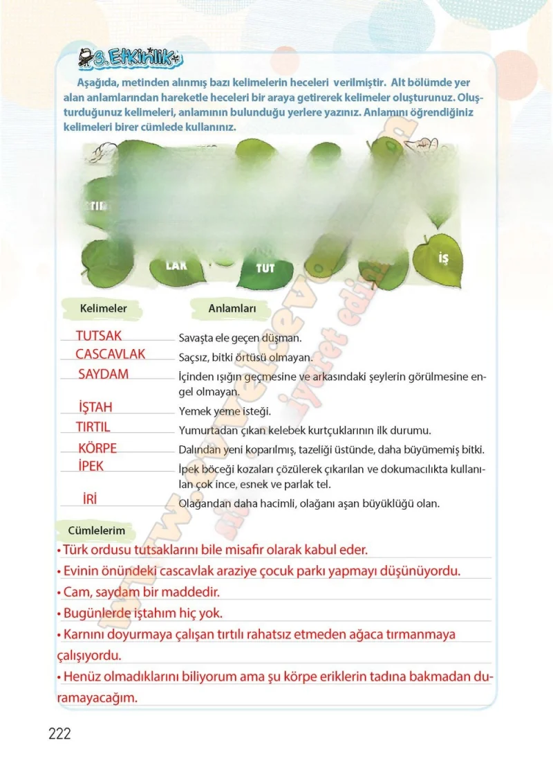 4. Sınıf Türkçe Ders Kitabı Cevapları Koza Yayınları Sayfa 222 Çözüm Görseli