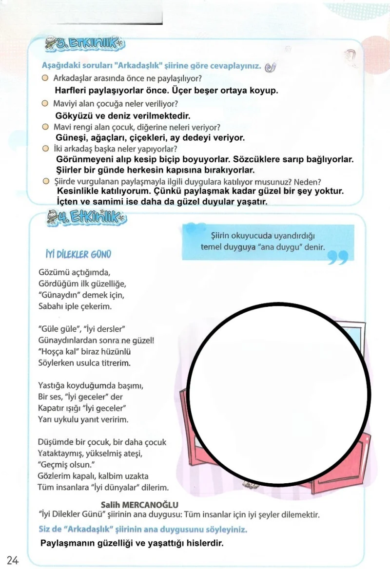 4. Sınıf Türkçe Ders Kitabı Cevapları Koza Yayınları Sayfa 24 Çözüm Görseli