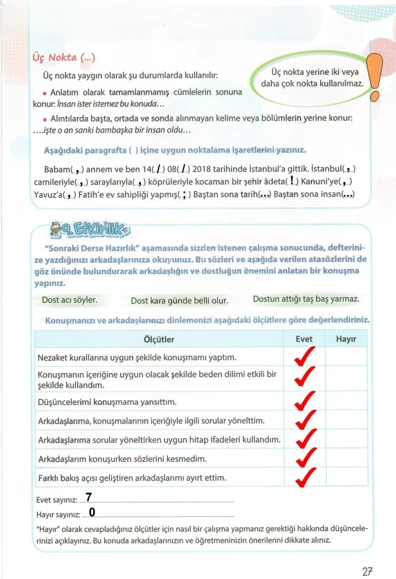 4. Sınıf Türkçe Ders Kitabı Cevapları Koza Yayınları Sayfa 27 Çözüm Görseli