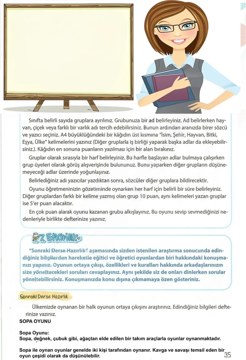 4. Sınıf Türkçe Ders Kitabı Cevapları Koza Yayınları Sayfa 35 Çözüm Görseli
