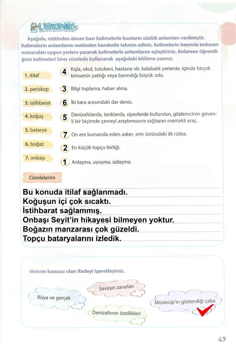 4. Sınıf Türkçe Ders Kitabı Cevapları Koza Yayınları Sayfa 49 Çözüm Görseli