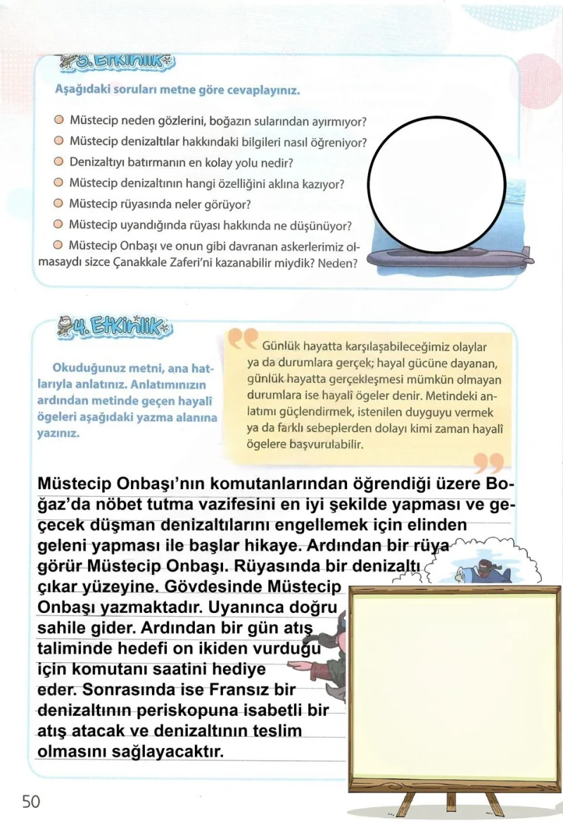 4. Sınıf Türkçe Ders Kitabı Cevapları Koza Yayınları Sayfa 50 Çözüm Görseli