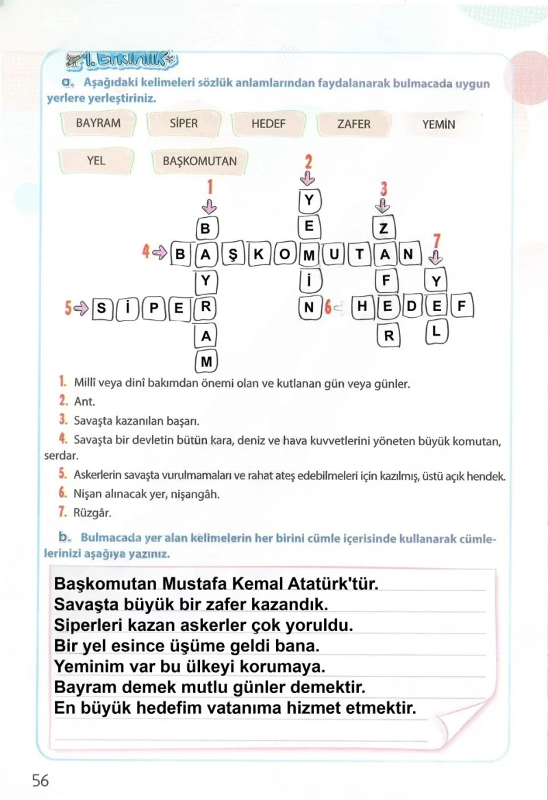 4. Sınıf Türkçe Ders Kitabı Cevapları Koza Yayınları Sayfa 56 Çözüm Görseli