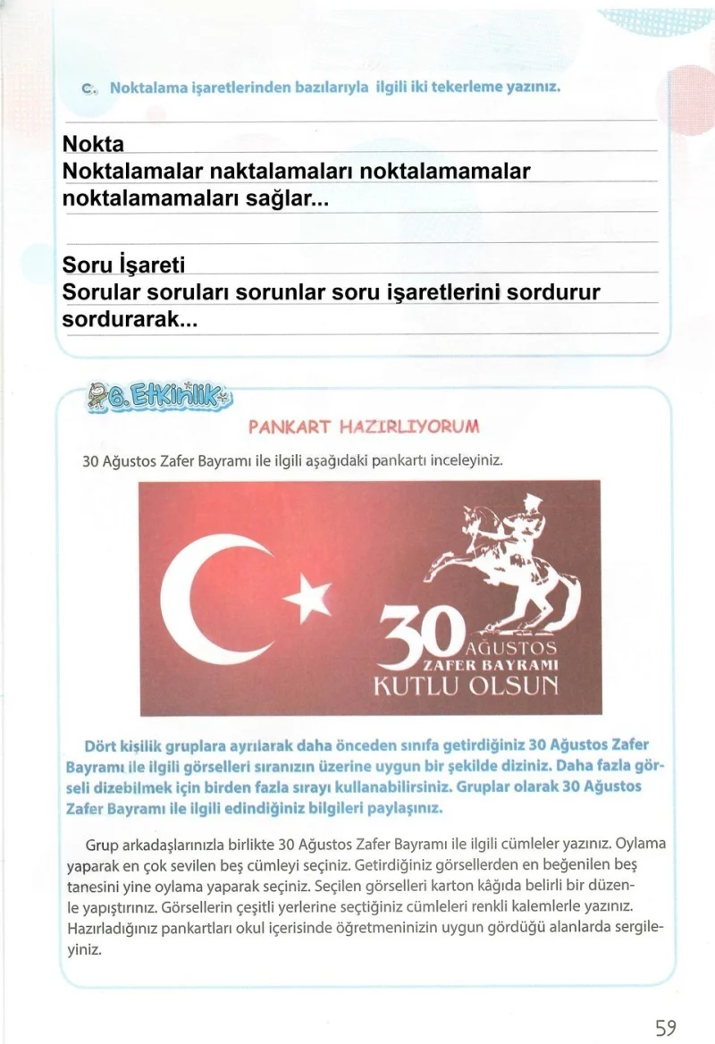 4. Sınıf Türkçe Ders Kitabı Cevapları Koza Yayınları Sayfa 59 Çözüm Görseli