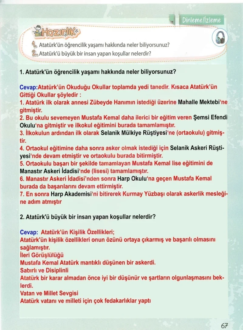 4. Sınıf Türkçe Ders Kitabı Cevapları Koza Yayınları Sayfa 67 Çözüm Görseli