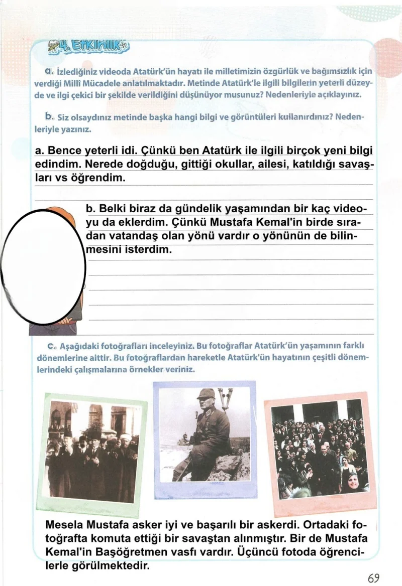 4. Sınıf Türkçe Ders Kitabı Cevapları Koza Yayınları Sayfa 69 Çözüm Görseli