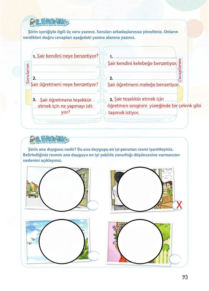 4. Sınıf Türkçe Ders Kitabı Cevapları Koza Yayınları Sayfa 93 Çözüm Görseli