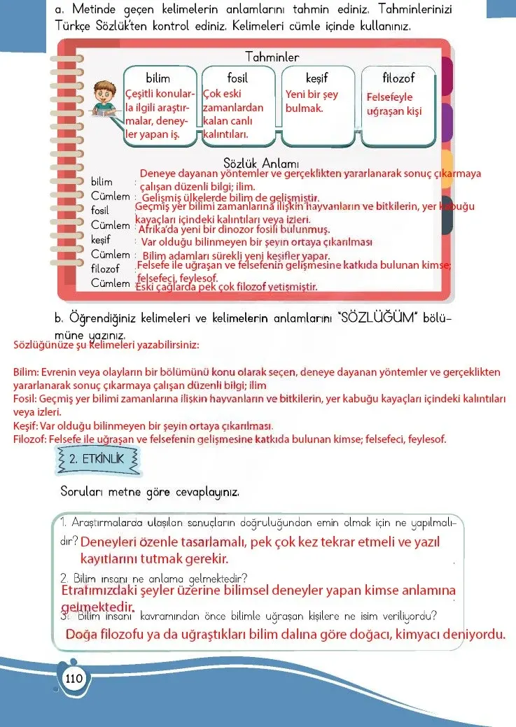 4. Sınıf Türkçe Ders Kitabı Cevapları Meb Yayınları 1 Sayfa 110 Çözüm Görseli