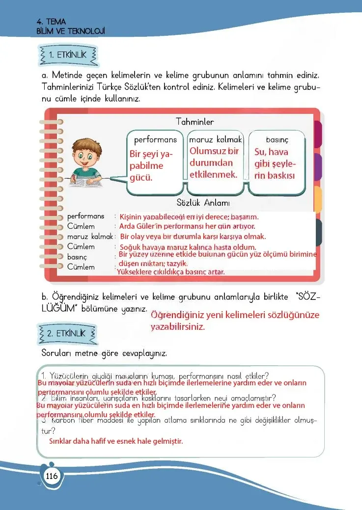 4. Sınıf Türkçe Ders Kitabı Cevapları Meb Yayınları 1 Sayfa 116 Çözüm Görseli