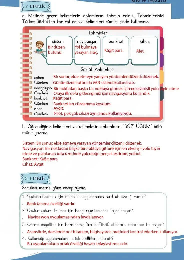 4. Sınıf Türkçe Ders Kitabı Cevapları Meb Yayınları 1 Sayfa 121 Çözüm Görseli