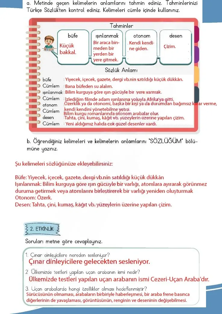 4. Sınıf Türkçe Ders Kitabı Cevapları Meb Yayınları 1 Sayfa 127 Çözüm Görseli