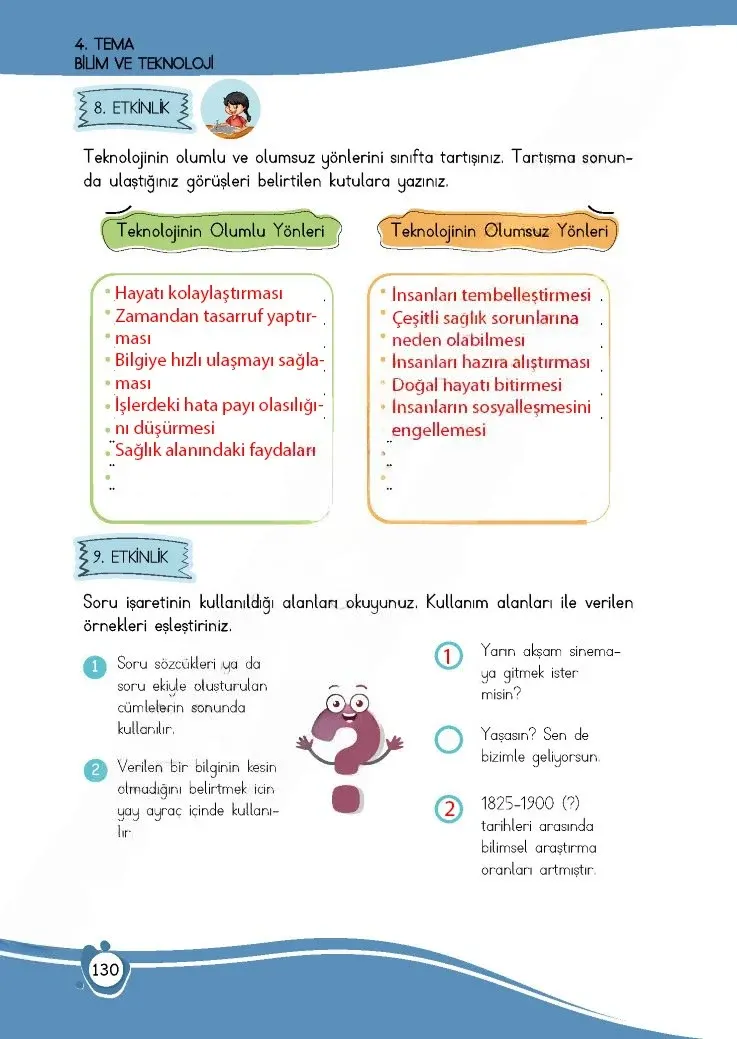 4. Sınıf Türkçe Ders Kitabı Cevapları Meb Yayınları 1 Sayfa 130 Çözüm Görseli