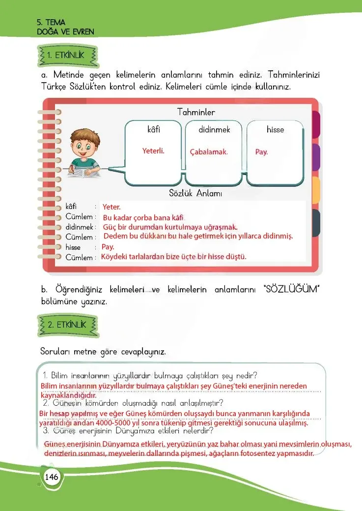 4. Sınıf Türkçe Ders Kitabı Cevapları Meb Yayınları 1 Sayfa 146 Çözüm Görseli