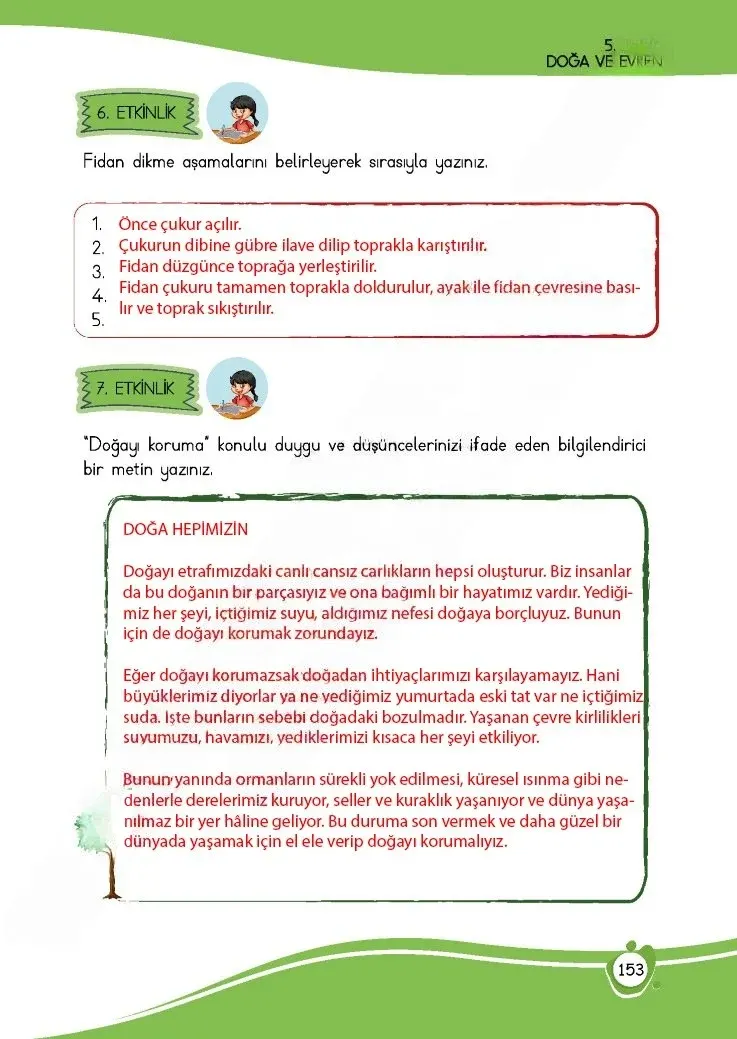 4. Sınıf Türkçe Ders Kitabı Cevapları Meb Yayınları 1 Sayfa 153 Çözüm Görseli