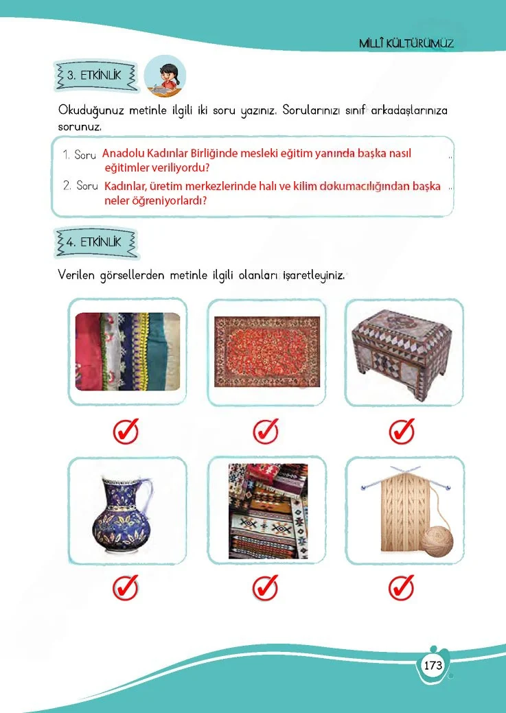 4. Sınıf Türkçe Ders Kitabı Cevapları Meb Yayınları 1 Sayfa 173 Çözüm Görseli