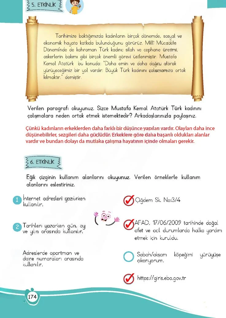 4. Sınıf Türkçe Ders Kitabı Cevapları Meb Yayınları 1 Sayfa 174 Çözüm Görseli