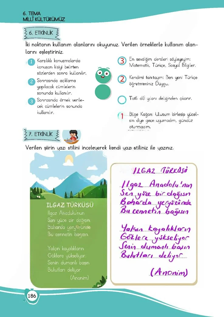 4. Sınıf Türkçe Ders Kitabı Cevapları Meb Yayınları 1 Sayfa 186 Çözüm Görseli