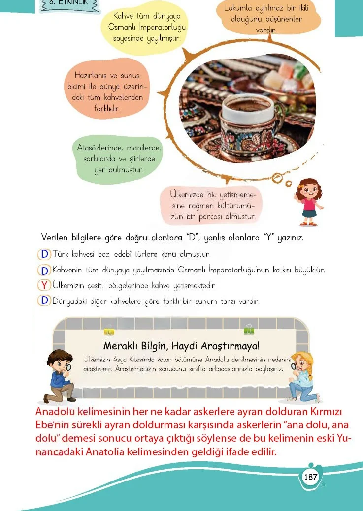4. Sınıf Türkçe Ders Kitabı Cevapları Meb Yayınları 1 Sayfa 187 Çözüm Görseli