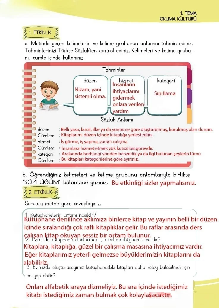 4. Sınıf Türkçe Ders Kitabı Cevapları Meb Yayınları 1 Sayfa 19 Çözüm Görseli