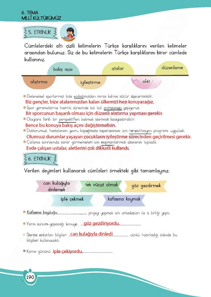 4. Sınıf Türkçe Ders Kitabı Cevapları Meb Yayınları 1 Sayfa 190 Çözüm Görseli