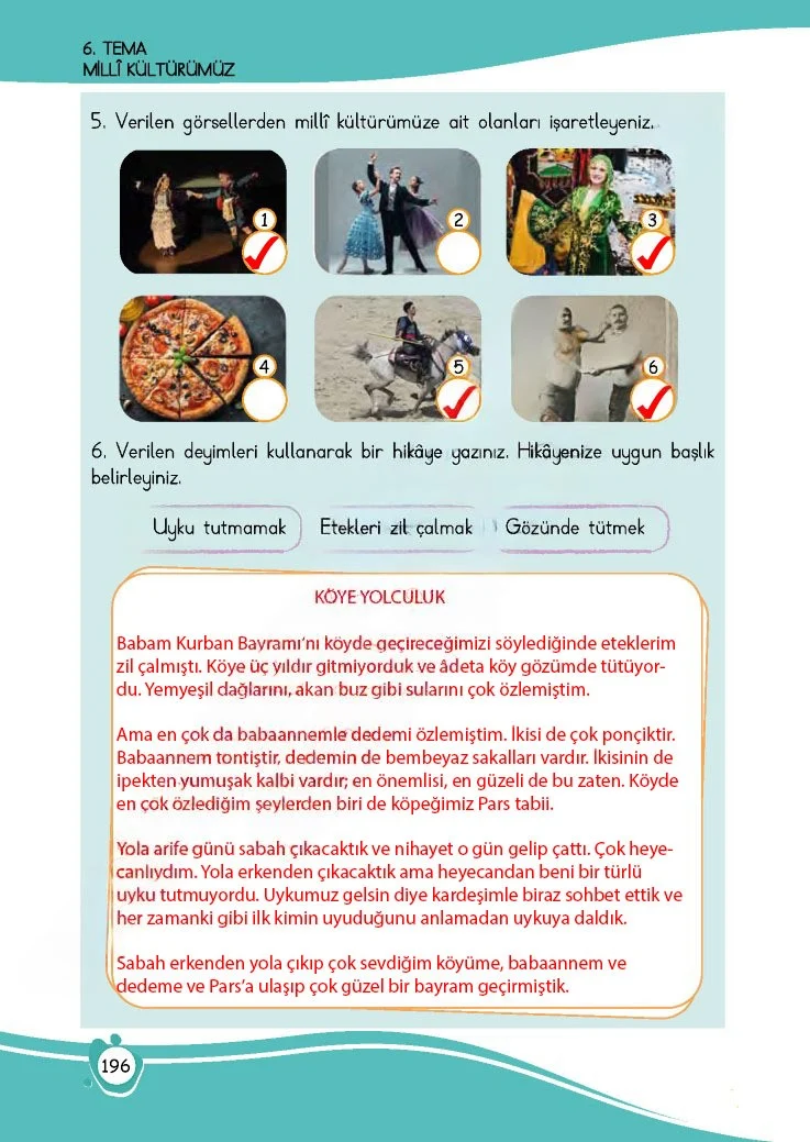 4. Sınıf Türkçe Ders Kitabı Cevapları Meb Yayınları 1 Sayfa 196 Çözüm Görseli