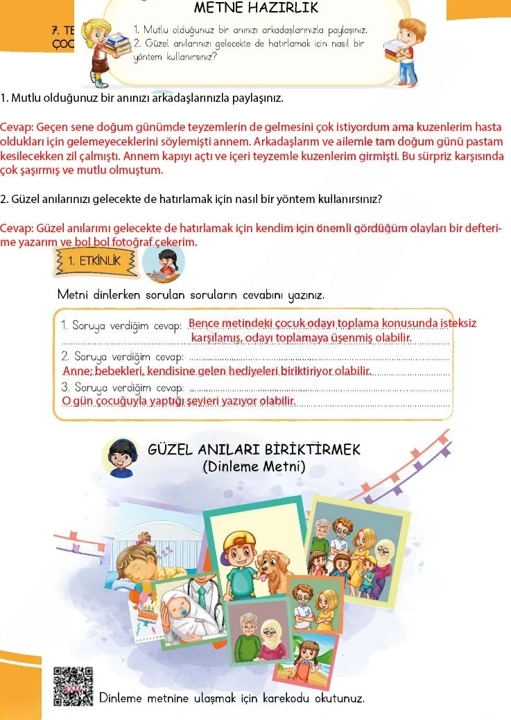 4. Sınıf Türkçe Ders Kitabı Cevapları Meb Yayınları 1 Sayfa 206 Çözüm Görseli