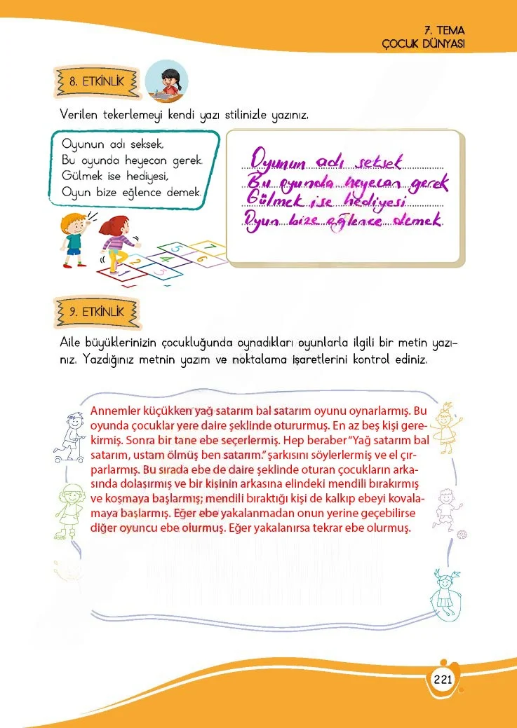 4. Sınıf Türkçe Ders Kitabı Cevapları Meb Yayınları 1 Sayfa 221 Çözüm Görseli
