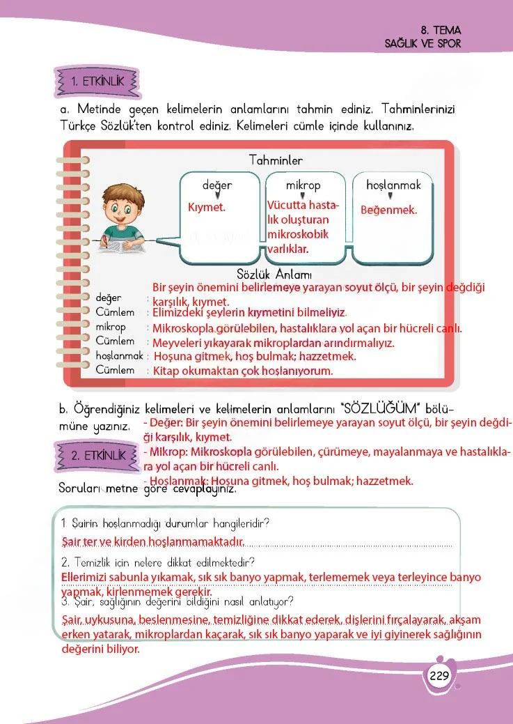 4. Sınıf Türkçe Ders Kitabı Cevapları Meb Yayınları 1 Sayfa 229 Çözüm Görseli