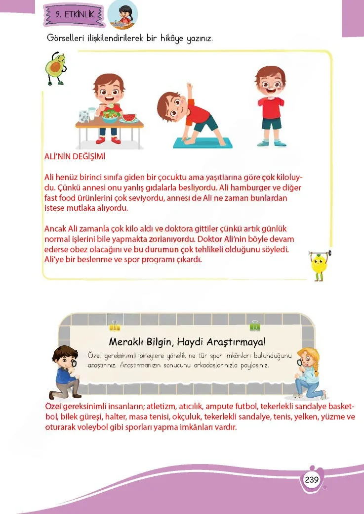 4. Sınıf Türkçe Ders Kitabı Cevapları Meb Yayınları 1 Sayfa 239 Çözüm Görseli