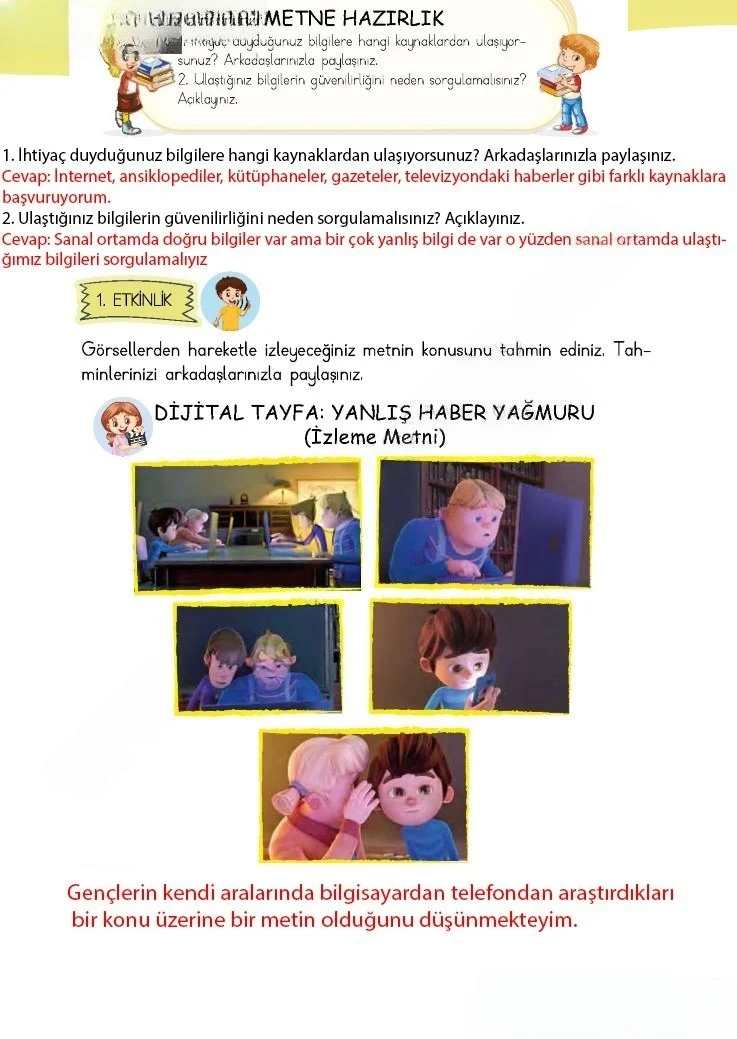 4. Sınıf Türkçe Ders Kitabı Cevapları Meb Yayınları 1 Sayfa 24 Çözüm Görseli