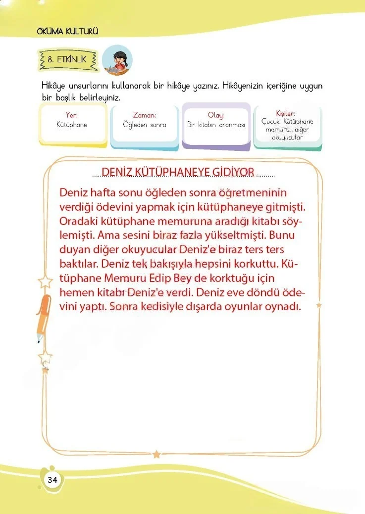 4. Sınıf Türkçe Ders Kitabı Cevapları Meb Yayınları 1 Sayfa 34 Çözüm Görseli