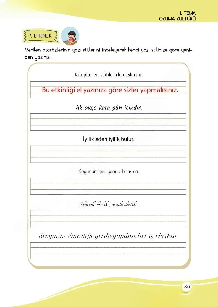 4. Sınıf Türkçe Ders Kitabı Cevapları Meb Yayınları 1 Sayfa 35 Çözüm Görseli