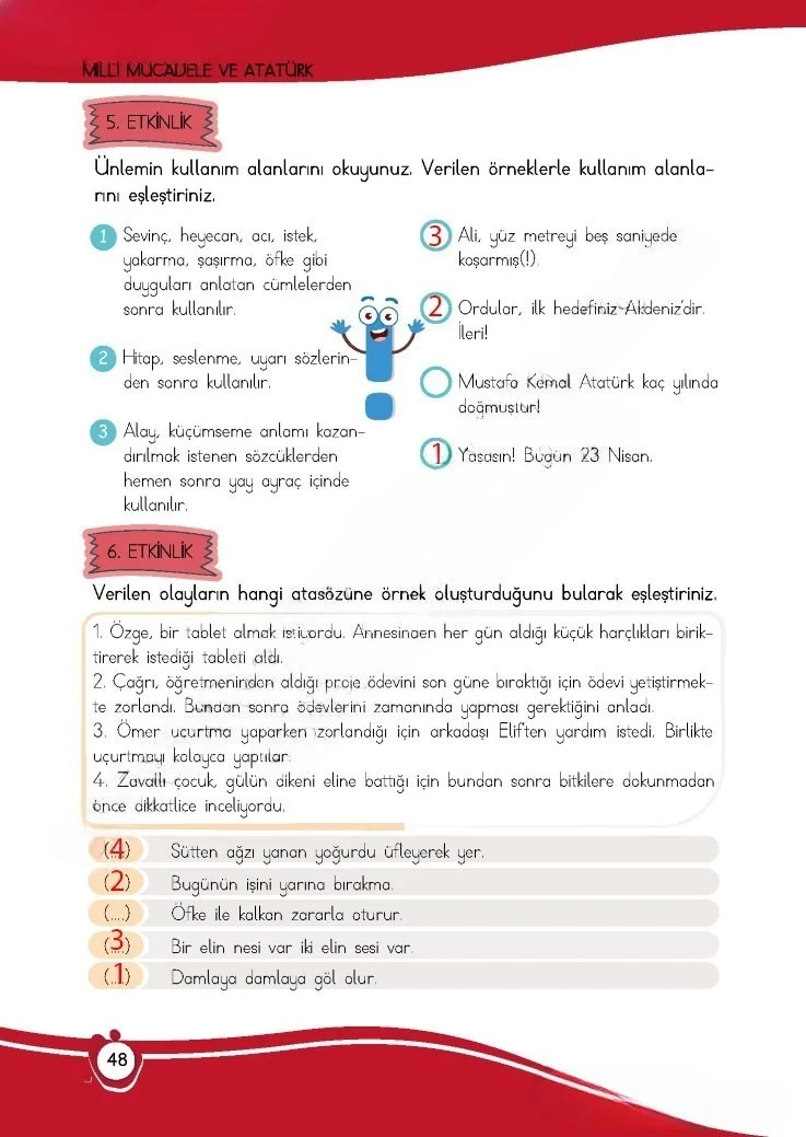 4. Sınıf Türkçe Ders Kitabı Cevapları Meb Yayınları 1 Sayfa 48 Çözüm Görseli