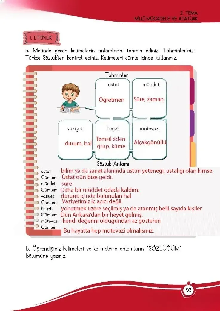 4. Sınıf Türkçe Ders Kitabı Cevapları Meb Yayınları 1 Sayfa 53 Çözüm Görseli