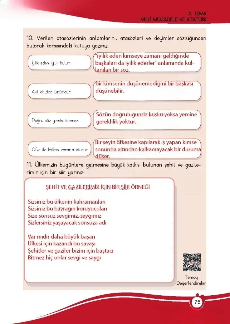 4. Sınıf Türkçe Ders Kitabı Cevapları Meb Yayınları 1 Sayfa 75 Çözüm Görseli