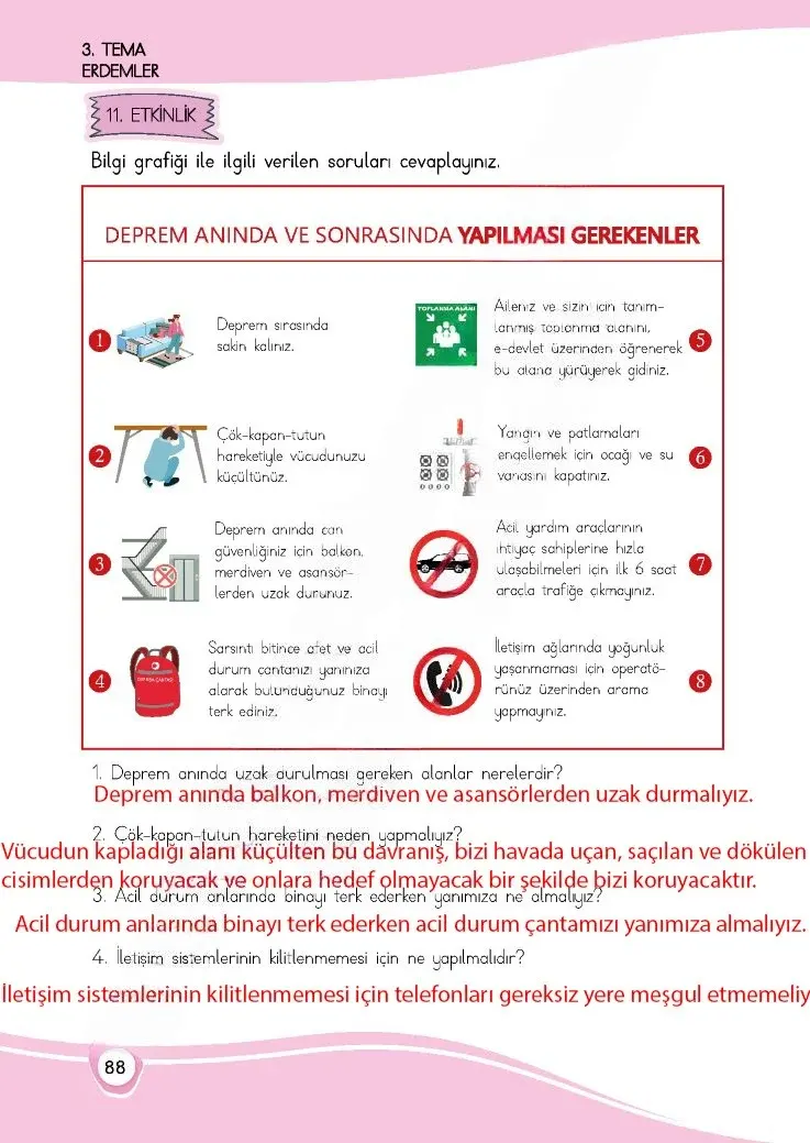4. Sınıf Türkçe Ders Kitabı Cevapları Meb Yayınları 1 Sayfa 88 Çözüm Görseli