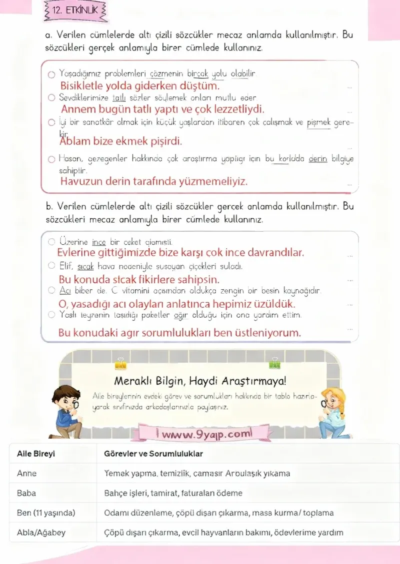 4. Sınıf Türkçe Ders Kitabı Cevapları Meb Yayınları 1 Sayfa 89 Çözüm Görseli