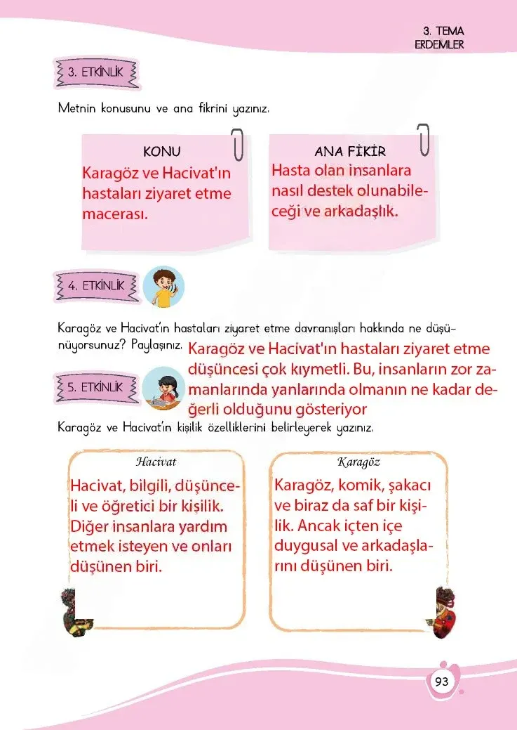 4. Sınıf Türkçe Ders Kitabı Cevapları Meb Yayınları 1 Sayfa 93 Çözüm Görseli
