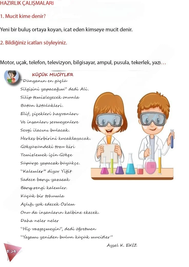 4. Sınıf Türkçe Ders Kitabı Cevapları Meb Yayınları 2 Sayfa 104 Çözüm Görseli