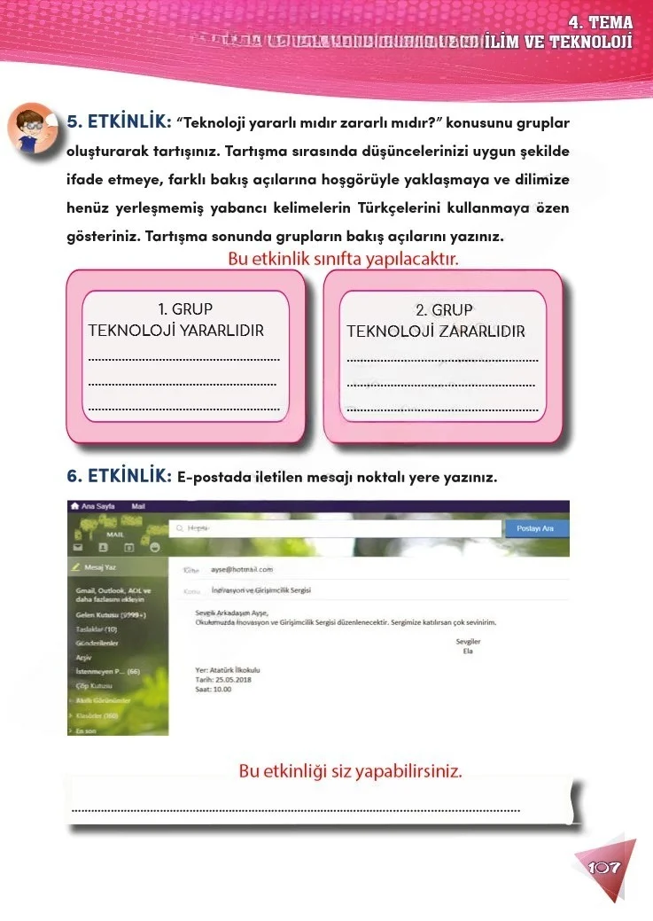 4. Sınıf Türkçe Ders Kitabı Cevapları Meb Yayınları 2 Sayfa 107 Çözüm Görseli