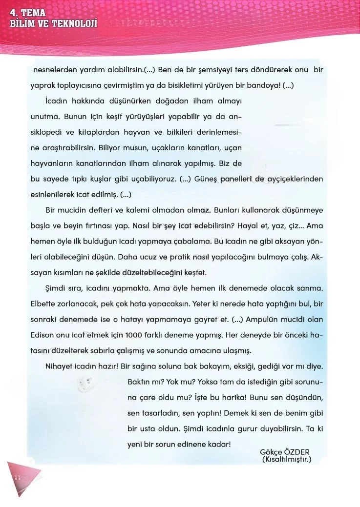 4. Sınıf Türkçe Ders Kitabı Cevapları Meb Yayınları 2 Sayfa 110 Çözüm Görseli