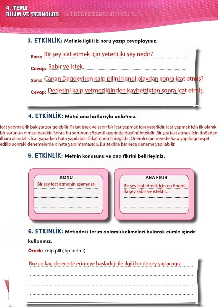 4. Sınıf Türkçe Ders Kitabı Cevapları Meb Yayınları 2 Sayfa 112 Çözüm Görseli