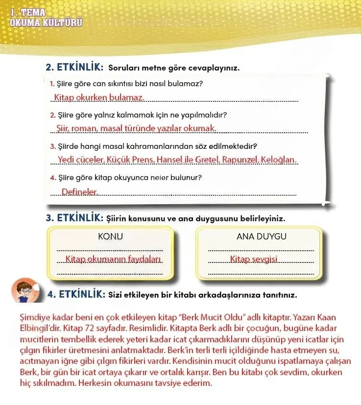 4. Sınıf Türkçe Ders Kitabı Cevapları Meb Yayınları 2 Sayfa 14 Çözüm Görseli