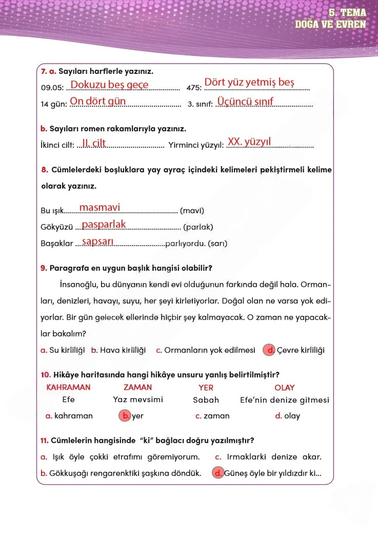 4. Sınıf Türkçe Ders Kitabı Cevapları Meb Yayınları 2 Sayfa 165 Çözüm Görseli