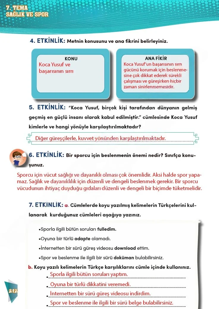 4. Sınıf Türkçe Ders Kitabı Cevapları Meb Yayınları 2 Sayfa 212 Çözüm Görseli